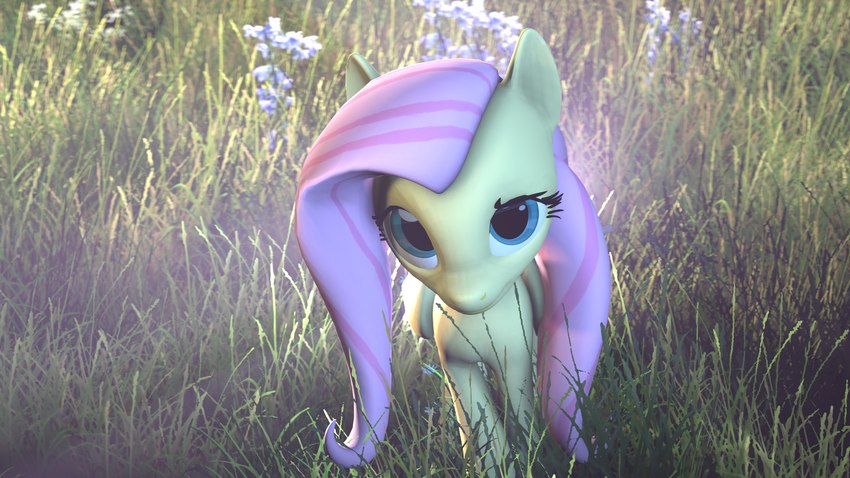 blue_eyes eyelashes female feral fur grass hair hooves multicolored_hair pink_hair pink_tail plant quadruped solo tail two_tone_hair two_tone_tail wings yellow_body yellow_ears yellow_fur yellow_wings ferexes friendship_is_magic hasbro my_little_pony mythology fluttershy_(mlp) equid equine mammal mythological_creature mythological_equine pegasus 16:9 2014 3d_(artwork) digital_media_(artwork) hi_res widescreen