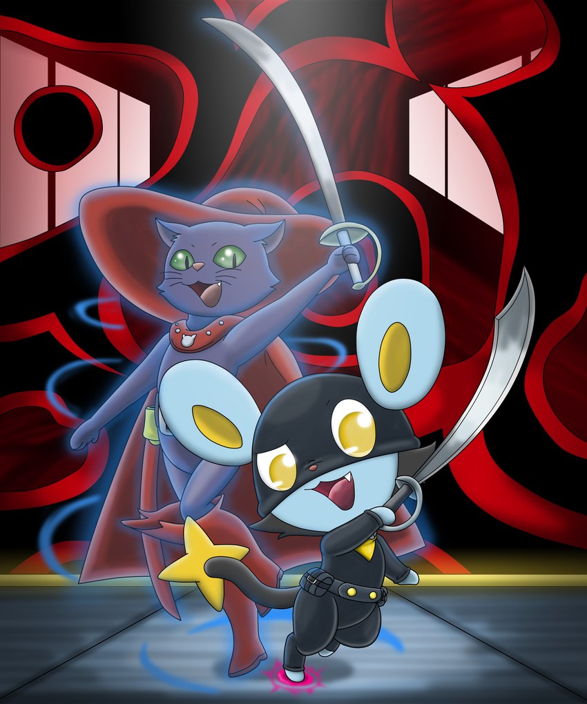 cait sith and morgana (persona (series) and etc) created by charly-sparks