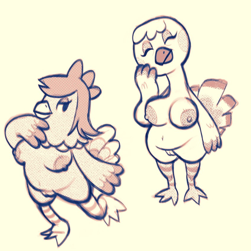 anthro breasts eyelashes eyes_closed eyeshadow female genitals makeup nipples pussy simple_background sexylinguini animal_crossing nintendo becky_(animal_crossing) blanche_(animal_crossing) avian bird chicken galliform gallus_(genus) ostrich phasianid ratite 1:1 hi_res sketch