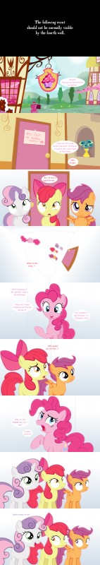 breaking_the_fourth_wall feathered_wings feathers female feral horn smile text wings jananimations friendship_is_magic hasbro my_little_pony mythology apple_bloom_(mlp) cutie_mark_crusaders_(mlp) pinkie_pie_(mlp) scootaloo_(mlp) sweetie_belle_(mlp) earth_pony equid equine horse mammal mythological_creature mythological_equine pegasus pony unicorn absurd_res comic english_text hi_res long_image tall_image