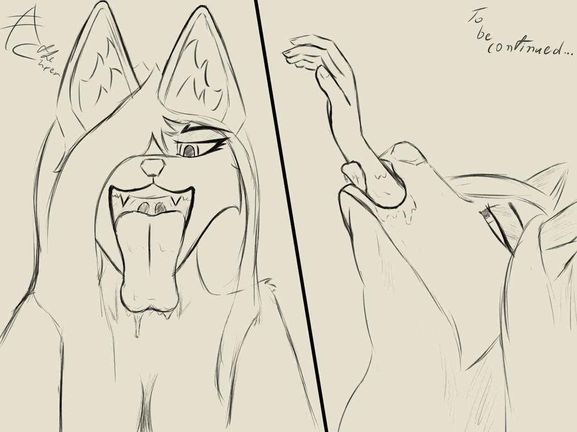 anthro anthro_pred bodily_fluids close-up dripping duo female female_focus front_view hair human_prey long_hair mouth_shot open_mouth oral_vore predator/prey saliva saliva_drip saliva_on_tongue swallowing uvula vore niki_the_vixen canid canine fox human mammal red_fox true_fox 4:3 black_and_white comic hi_res monochrome portrait sequence sketch