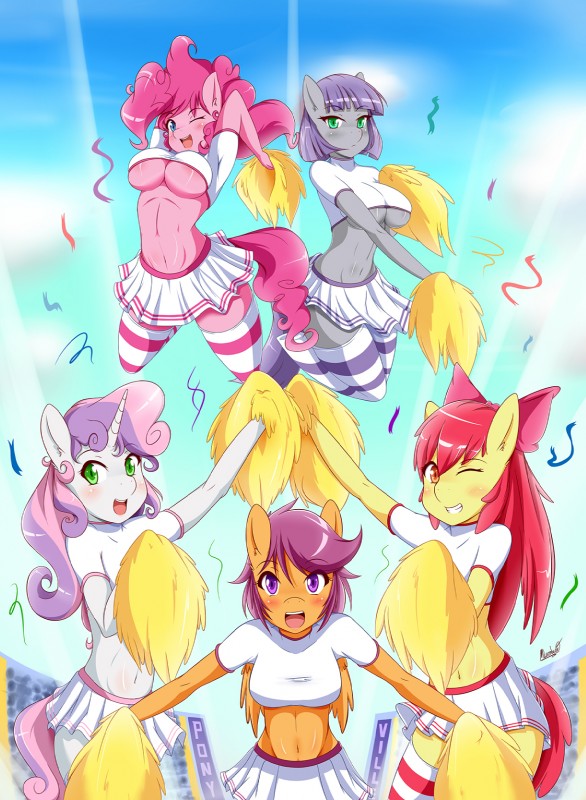 cutie mark crusaders, sweetie belle, apple bloom, pinkie pie, scootaloo, and etc (friendship is magic and etc) created by mleonheart