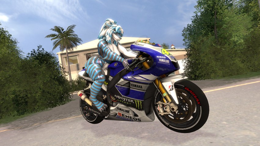 big_breasts big_butt blue_eyes blue_hair breasts building butt clothing countershading feet female garage hair house motorcycle plant smile solo thick_thighs topwear tree vehicle wide_hips sfm_noob yamaha nika_sharkeh fish marine shark 16:9 3d_(artwork) digital_media_(artwork) hi_res widescreen