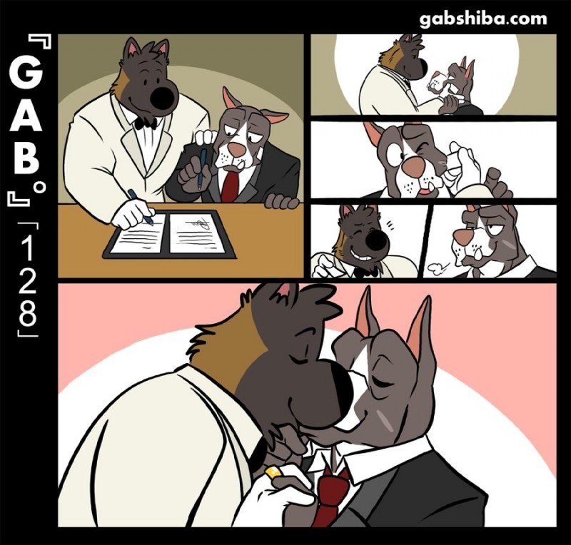 ruff bull and voff akita (gab (comic)) created by gabshiba
