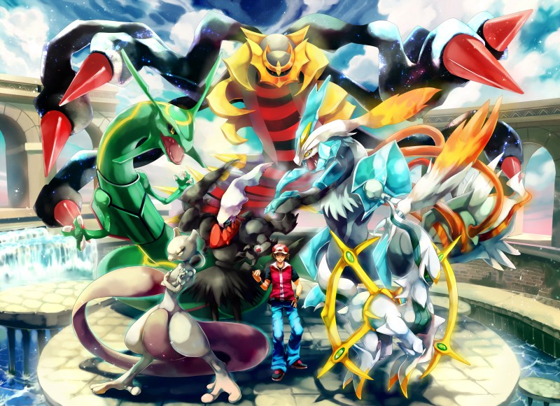 pokemon trainer and red (mythology and etc) created by sa-dui