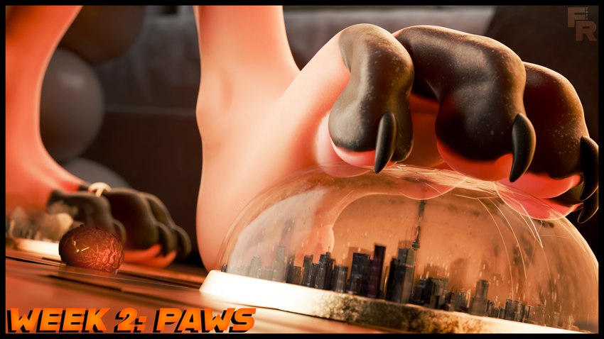 anthro black_border border city city_crushing crush feet foot_crush foot_fetish foot_focus foot_play macro male micro_city pawpads paws soles solo stomping toes freschrenders legacy_(freschrenders) felid feline lynx mammal 16:9 3d_(artwork) 4k absurd_res blender_(artwork) digital_media_(artwork) hi_res widescreen