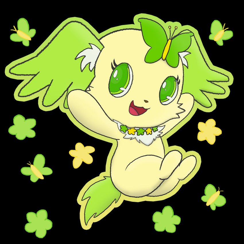 accessory anthro butterfly_(accessory) chibi female fur green_body green_eyes green_fur gun hair_accessory hairclip happy neck_tuft ranged_weapon semi-anthro solo tuft weapon yellow_body yellow_fur masterlinkx jewelpet sanrio sega sega_fave peridot_(jewelpet) arthropod butterfly canid canine canis domestic_dog insect lepidopteran mammal papillon toy_dog 1:1 alpha_channel hi_res