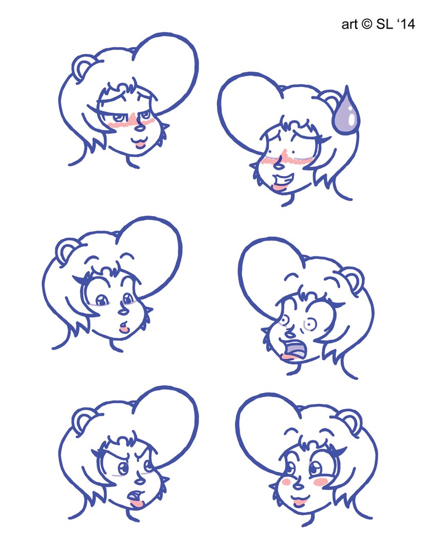 anthro blush blush_stickers bodily_fluids copyright_symbol expressions facial_expressions female hair open_mouth solo sweat symbol satsumalord sandy_(satsumalord) gerbil mammal murid rodent 2014 4:5 digital_media_(artwork) expression_sheet headshot_portrait portrait sketch