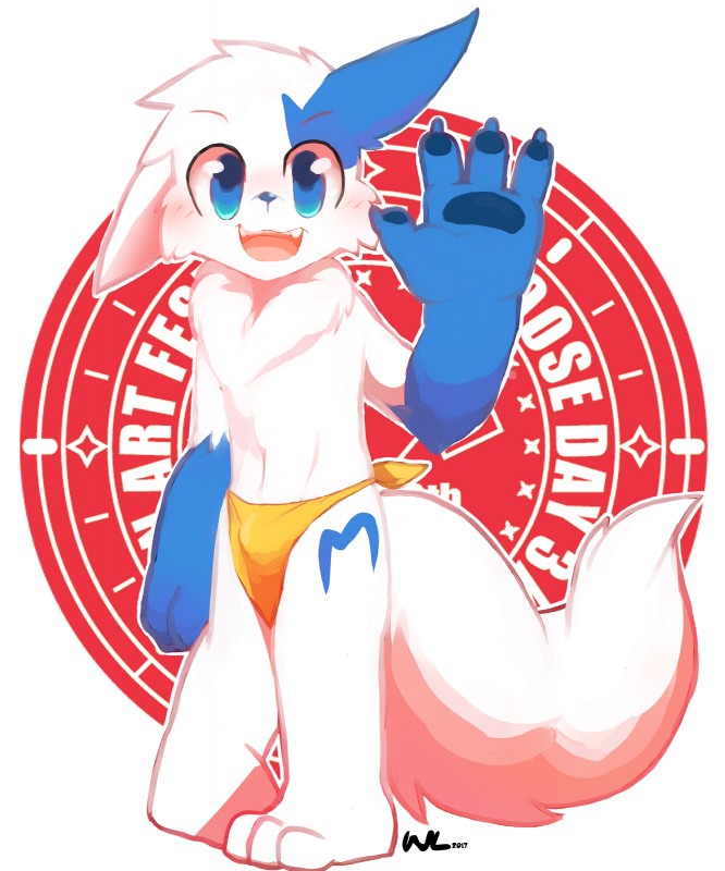 anthro blue_body blue_fur bottomwear bulge chest_tuft clothed clothing fur gesture loincloth looking_at_viewer male open_mouth simple_background solo tail topless tuft waving whiteleo nintendo pokemon zangoose_day max_(whiteleo) generation_3_pokemon mammal pokemon_(species) shiny_pokemon zangoose 5:6 absurd_res hi_res signature