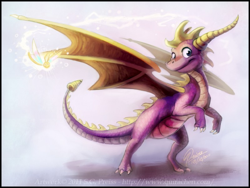 sparx and spyro (spyro the dragon and etc) created by quirachen