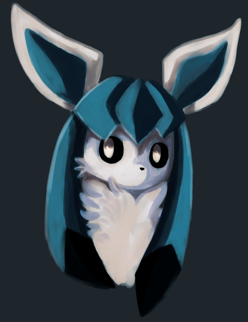 ambiguous_gender black_eyes black_nose blue_inner_ear cheek_tuft facial_tuft feral fur grey_background light long_ears mouthless neck_tuft pupils simple_background small_nose solo tuft white_body white_fur white_pupils shadnoir nintendo pokemon eeveelution generation_4_pokemon glaceon mammal pokemon_(species) 2016 bust_portrait colored digital_drawing_(artwork) digital_media_(artwork) lighting portrait shaded