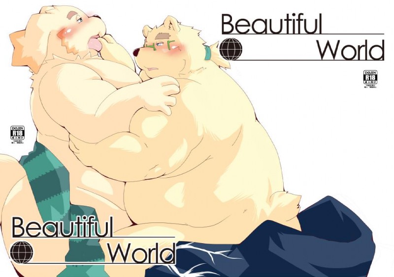 anthro belly blush clothing duo eyewear fur glasses hug humanoid_hands male male/male overweight overweight_male robe scarf sex simple_background text white_background white_body white_fur tomoyamaru lifewonders tokyo_afterschool_summoners cu_sith_(tas) leib_(tas) bear canid canine canis domestic_dog mammal polar_bear ursine 2019 english_text