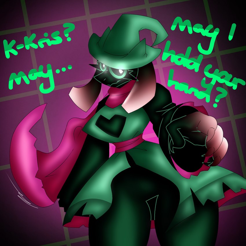 anthro clothing female hat headgear headwear magic_user scarf shy solo thick_thighs wide_hips passiona_roo deltarune undertale_(series) ralsei bovid caprine goat mammal 1:1 hi_res