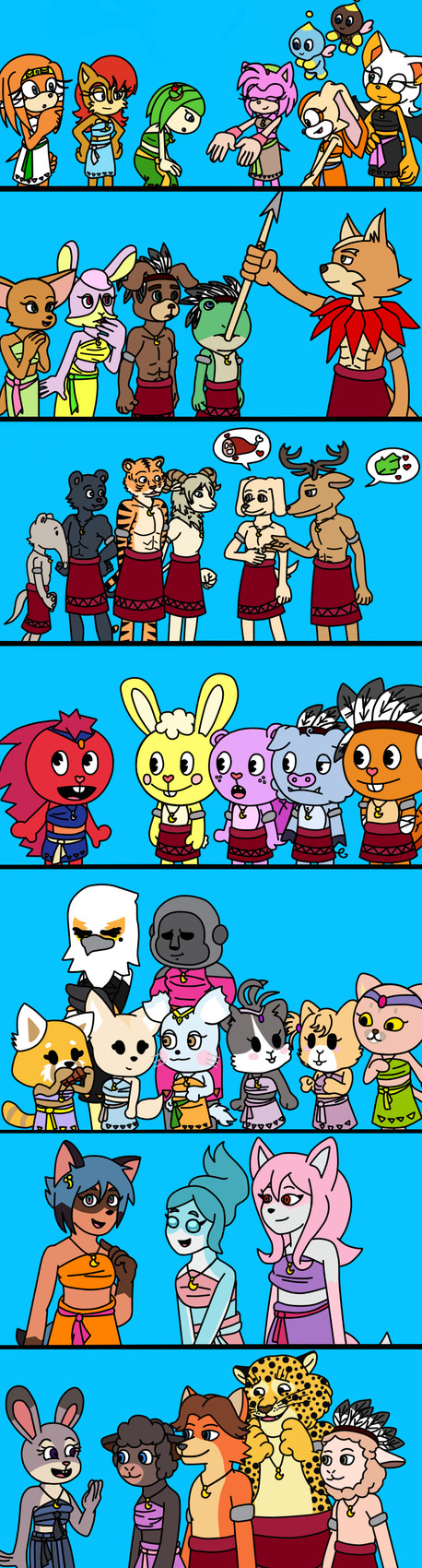 mr. wolf, legoshi, sonic the hedgehog, louis, michiru kagemori, and etc (sonic the hedgehog (series) and etc) created by ameth18 and sirinathehedgehog