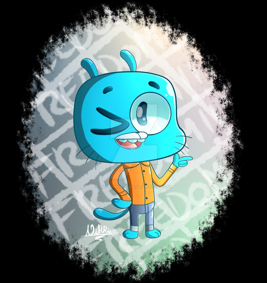 4_fingers anthro barefoot beta_design big_eyes big_head blue_body bottomwear clothing feet fingers looking_at_viewer male one_eye_closed open_mouth pants shirt solo standing tail topwear whiskers wink young arachnide-pool cartoon_network the_amazing_world_of_gumball gumball_watterson domestic_cat felid feline felis mammal 2016 alpha_channel signature