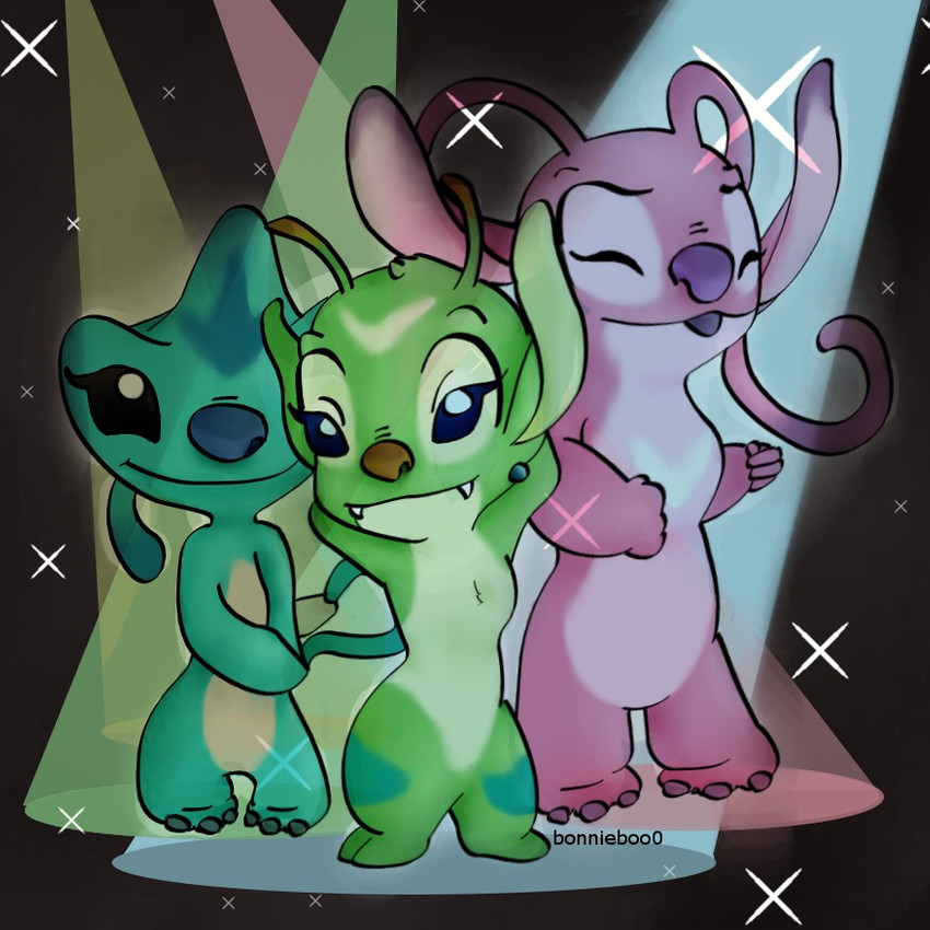 angel, belle, and bonnie (lilo and stitch and etc) created by boonieboo0