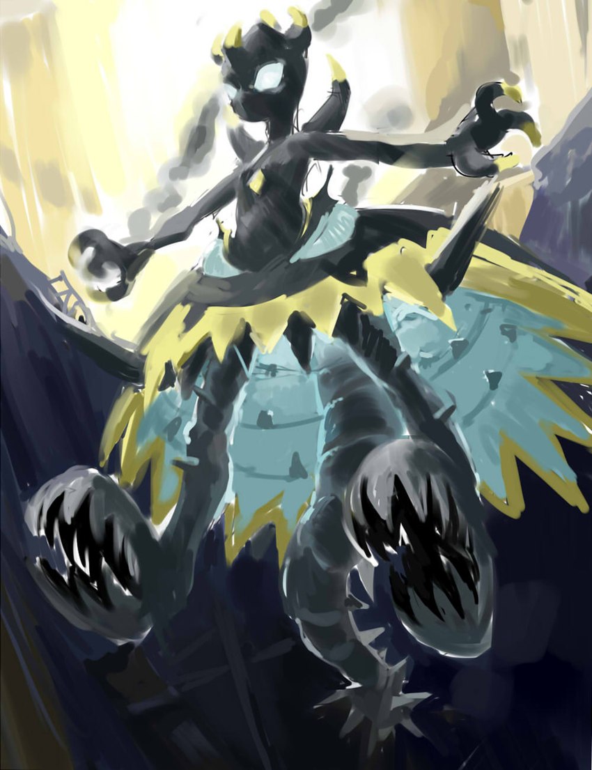 3_fingers ambiguous_gender fingers mouth_feet muzzle_feet solo perokisu nintendo pokemon generation_7_pokemon guzzlord humanoid pokemon_(species) pokemon_humanoid ultra_beast hi_res