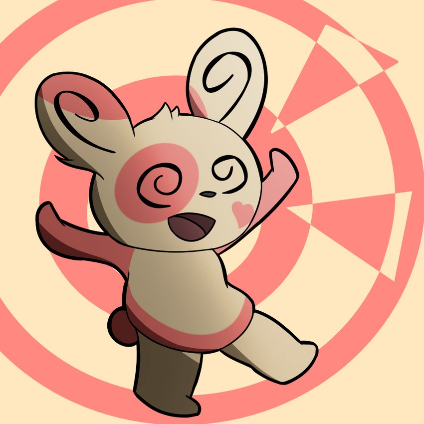 ambiguous_gender eye_markings feral markings open_mouth simple_background solo spiral_eyes tan_background malegardevoir nintendo pokemon ailurid generation_3_pokemon mammal pokemon_(species) red_panda spinda 1:1 2022 flat_colors shaded simple_shading