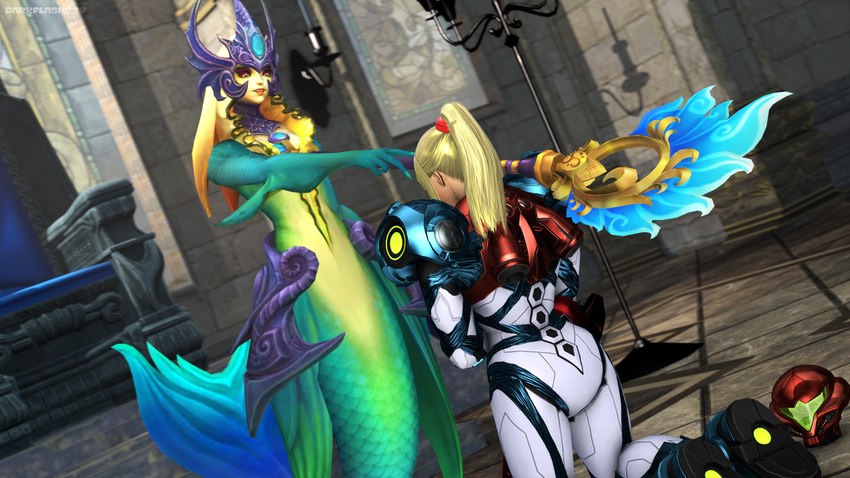 nami and samus aran (league of legends and etc) created by darkflash23