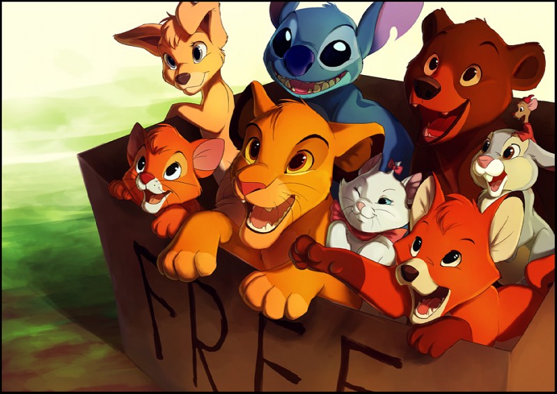 angel, stitch, simba, koda, marie, and etc (the fox and the hound and etc) created by tamberella