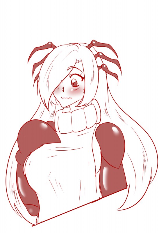 blush chela claws clothed clothing crab_claw female hair lined_sketch simple_background solo sweater topwear turtleneck virgin_killer_sweater white_background nekophilia meme_clothing cilia_whitewater animal_humanoid arthropod arthropod_humanoid crab_humanoid crustacean crustacean_humanoid humanoid marine marine_humanoid absurd_res half-length_portrait hi_res meme portrait sketch