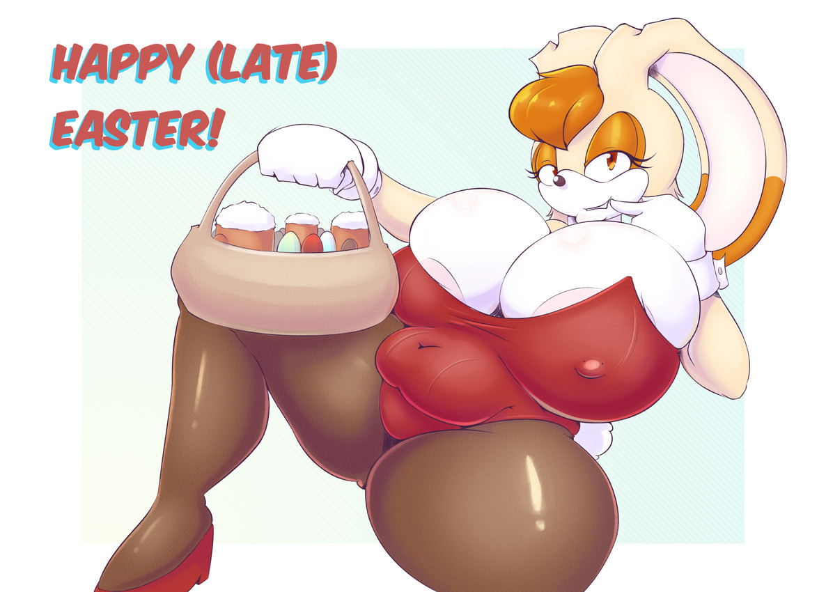 anthro areola areola_slip basket bedroom_eyes belly big_areola big_breasts black_nose border breasts brown_eyes brown_hair bunny_costume clothing container costume eyelashes female footwear gloves green_background hair handwear holding_basket holding_container holding_object holidays huge_breasts leotard looking_at_viewer mature_anthro mature_female multicolored_body narrowed_eyes nipple_outline pink_inner_ear red_clothing red_footwear red_leotard red_shoes scut_tail seductive shoes short_tail simple_background slightly_chubby slightly_chubby_anthro slightly_chubby_female smile smiling_at_viewer solo spread_legs spreading tail tan_body tan_ears text thick_thighs three-quarter_view tight_clothing two_tone_body white_body white_border white_clothing white_gloves white_handwear white_tail wide_hips smotrilla easter sega sonic_the_hedgehog_(series) vanilla_the_rabbit lagomorph leporid mammal rabbit 2025 absurd_res colored digital_media_(artwork) english_text hi_res shaded