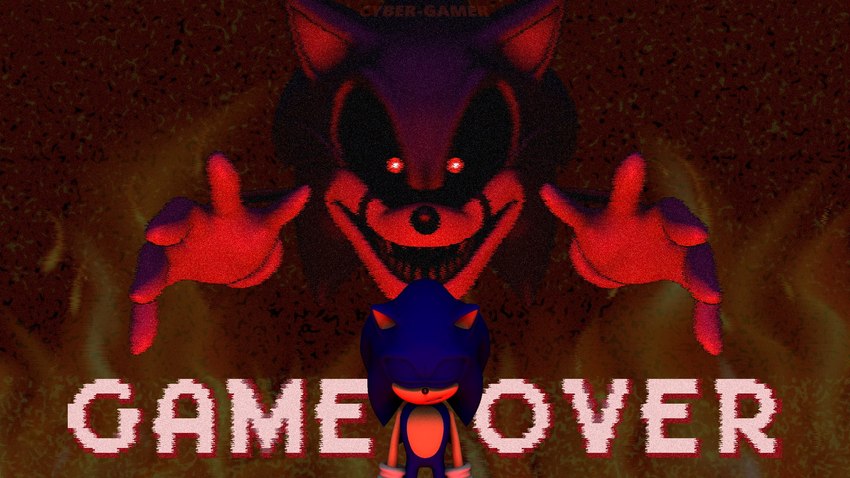 anthro blue_body blue_fur clothing creepy demonic duo eyes_closed fur game_over game_over_screen gameplay_mechanics glitch gloves glowing glowing_eyes handwear horror_(theme) male nightmare_fuel red_eyes static where_is_your_god_now thecyber-gamer creepypasta sega sonic.exe_(creepypasta) sonic_the_hedgehog_(series) sonic.exe sonic_the_hedgehog eulipotyphlan hedgehog mammal 16:9 3d_(artwork) digital_media_(artwork) hi_res widescreen