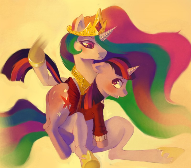 princess celestia and twilight sparkle (friendship is magic and etc) created by crookedtrees