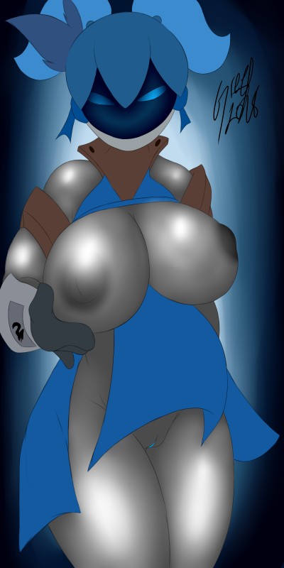 anthro big_breasts blue_eyes breasts empty_eyes female mouthless nipples non-mammal_nipples noseless shadow_face solo greey grey_havens spiral_knights spiral_knight_(species) 1:2 2018 absurd_res digital_media_(artwork) hi_res