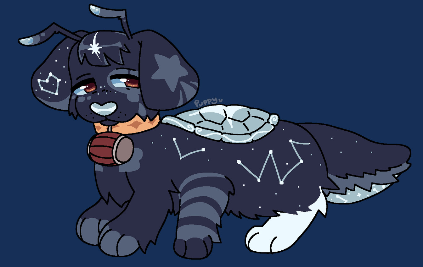 ambiguous_gender beer_keg collar collar_only constellation_markings countershade_fur countershading feral fur heart_symbol markings multi_arm multi_limb nude paws shell solo star star_(marking) puppydirt snuppy alpha_channel hi_res