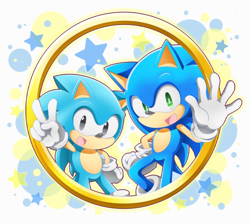 classic sonic and sonic the hedgehog (sonic the hedgehog (series) and etc) created by nell two