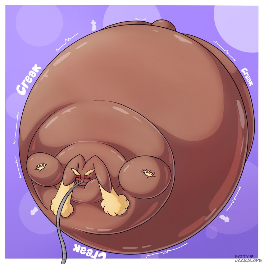 air_inflation anthro belly belly_expansion belly_inflation big_belly blush body_inflation border brown_body brown_ears brown_tail creaking ear_tuft expansion eyebrows eyelashes eyes_closed female floating forced forced_inflation grey_hose hose hose_in_mouth hose_inflation huge_belly hyper hyper_belly hyper_inflation immobile inflation inflation_fetish motion_lines pink_nose purple_background round_body scut_tail short_tail simple_background solo spherical_inflation swelling tail tan_eyebrows tuft white_border fattyjakalope nintendo pokemon generation_4_pokemon lagomorph leporid lopunny mammal pokemon_(species) rabbit 1:1 2024 cel_shading colored digital_media_(artwork) hi_res shaded signature