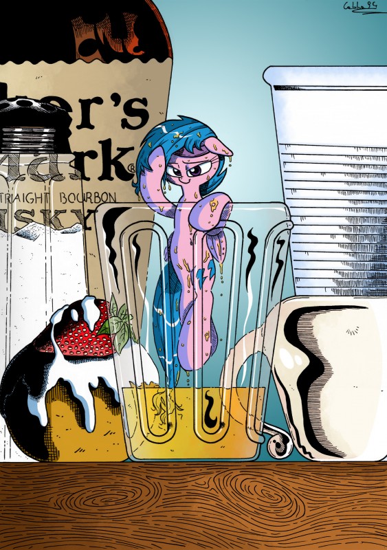 accessory alcohol beverage blue_hair bourbon_(drink) container cup feathered_wings feathers female food fruit glass hair headband icing micro pink_body pink_feathers plant pre-g4 purple_eyes salt solo strawberry wings labba94 hasbro mlp_g1 my_little_pony my_little_pony_'n_friends mythology firefly_(pre-g4) equid equine mammal mythological_creature mythological_equine pegasus 2015 absurd_res hi_res