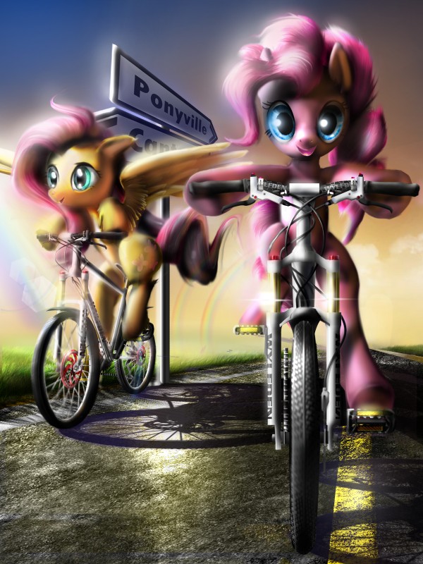 fluttershy and pinkie pie (friendship is magic and etc) created by wylfden