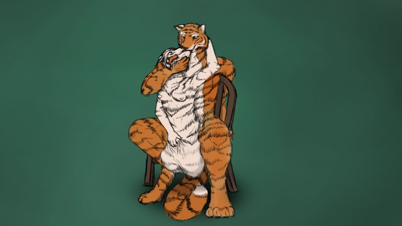 anthro balls biped black_body black_fur black_stripes chair cock_transformation conjoined feet female fur furniture fusion genitals green_background kissing male merging multicolored_body multicolored_fur nipples nude orange_body orange_fur penile_breasts penis sentient_penis simple_background sitting solo stripes transformation white_body white_fur unstableimagination felid mammal pantherine tiger 16:9 digital_media_(artwork) hi_res widescreen brother_(lore) incest_(lore) sibling_(lore) sister_(lore)