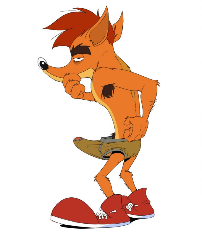 anthro armpit_hair big_penis body_hair erection fur genitals male nude penis simple_background solo toony white_background mudhound tenderule34 activision crash_bandicoot_(series) crash_bandicoot bandicoot mammal marsupial comic