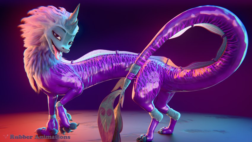 female feral latex solo rubber_(artist) disney mythology raya_and_the_last_dragon sisu_(ratld) dragon mythological_creature mythological_scalie scalie 16:9 3d_(artwork) 4k absurd_res digital_media_(artwork) hi_res widescreen