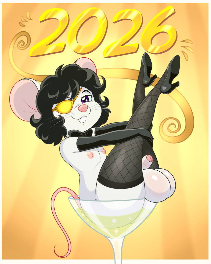 alcohol anthro armwear balls beverage big_balls big_butt black_hair buckteeth butt clothed clothing cocktail_glass container cup drinking_glass elbow_gloves eye_patch eyewear femboy fishnet_clothing fishnet_legwear footwear fur genitals glass glass_container glass_cup gloves hair handwear high_heels humanoid_genitalia humanoid_penis legwear looking_at_viewer male penis pink_nose purple_eyes shoes solo teeth whiskers white_body white_fur lonbluewolf mammal mouse murid murine rodent 2025 4:5 hi_res