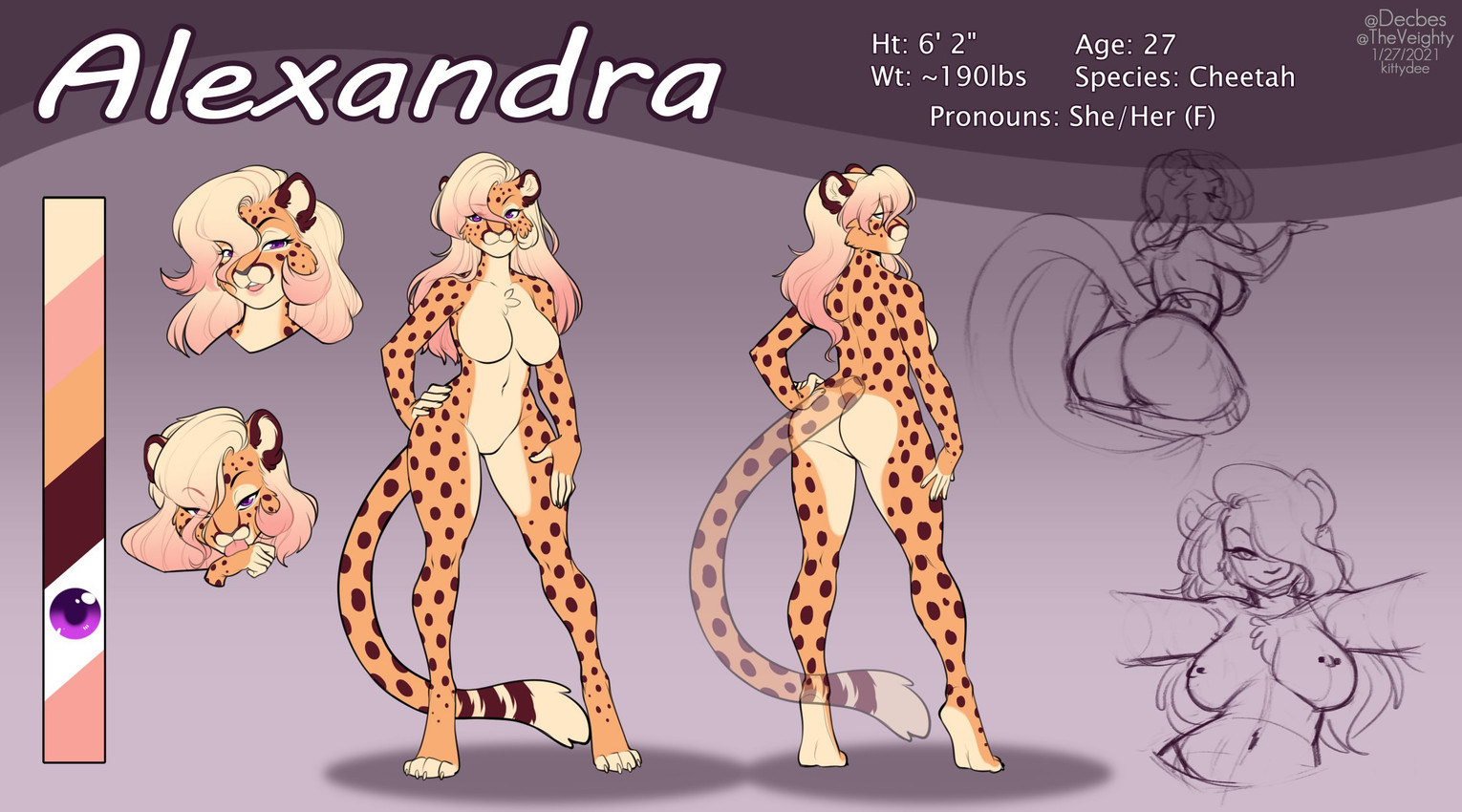 4_toes 5_fingers anthro barefoot bikini black_spots breasts claws clothing countershade_feet countershading digitigrade feet female fingers hair nipple_piercing nipples piercing soles solo spots swimwear tail toes two-piece_swimsuit kittydee alexandra_(velocitycat) cheetah felid feline mammal hi_res