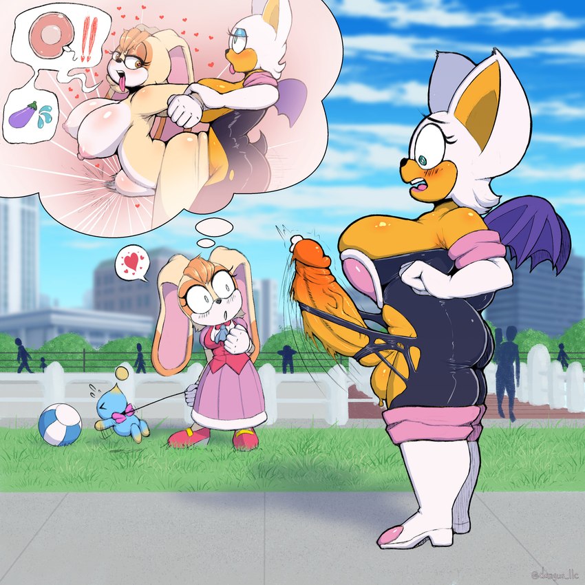 rouge the bat and vanilla the rabbit (sonic the hedgehog (series) and etc) created by dangus-llc