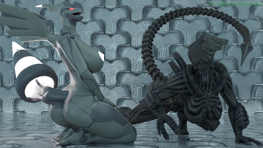 anthro big_breasts big_butt black_body breasts butt claws detailed_background duo eyeless fangs female genitals grey_body muscular muscular_female nipples nude open_mouth open_smile pussy red_eyes smile tail teeth thick_thighs tongue wide_hips wings thekidxeno alien_(franchise) mythology nintendo pokemon excella fan_character velt_(reptilligator) alien dragon generation_5_pokemon humanoid legendary_pokemon monster mythological_creature mythological_scalie pokemon_(species) scalie xenomorph zekrom 16:9 2020 3d_(artwork) crossover digital_media_(artwork) hi_res widescreen