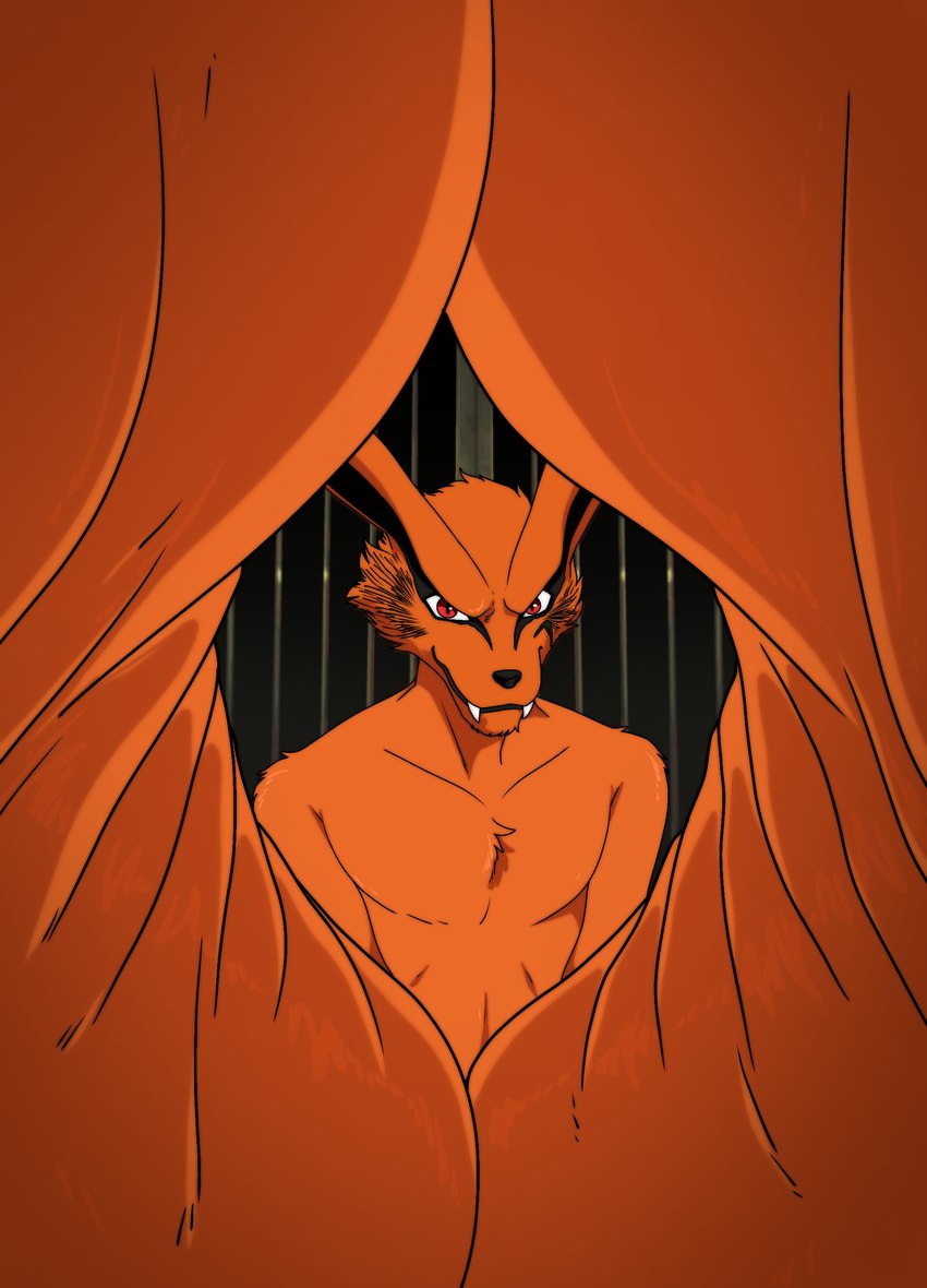 anthro barefoot feet foot_fetish foot_focus male nude sole_tunnel soles solo foot_ninja15 naruto naruto_(series) kurama demon fox_spirit absurd_res digital_drawing_(artwork) digital_media_(artwork) hi_res