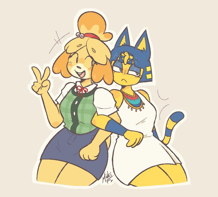 ankha and isabelle (animal crossing and etc) created by mikifluffs