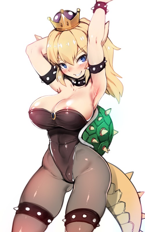 bowser (bowsette meme and etc) created by harigane shinshi