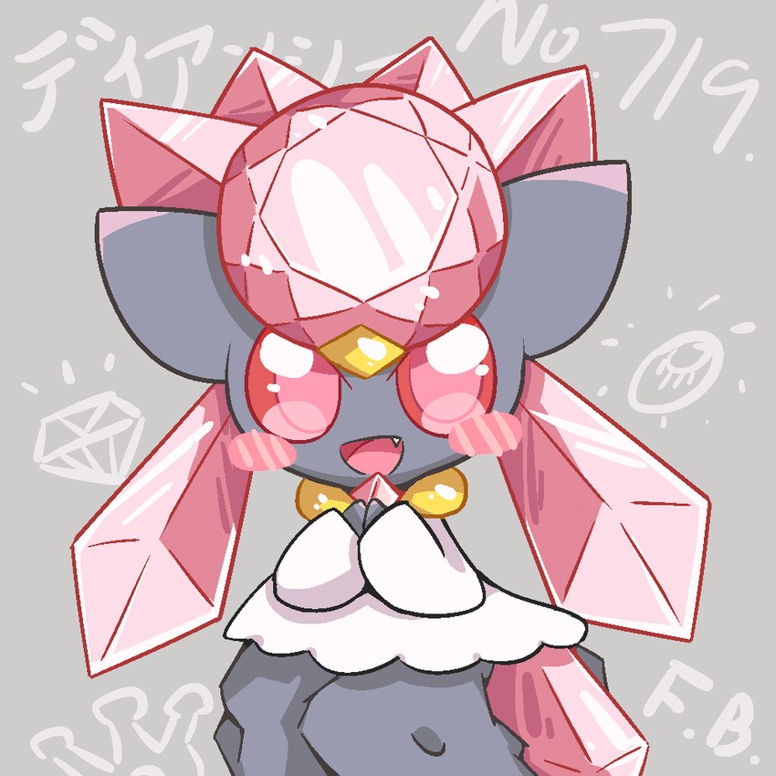 female gem solo colanukl nintendo pokemon diancie elemental_creature gem_creature generation_6_pokemon humanoid legendary_pokemon mineral_fauna pokemon_(species) 1:1