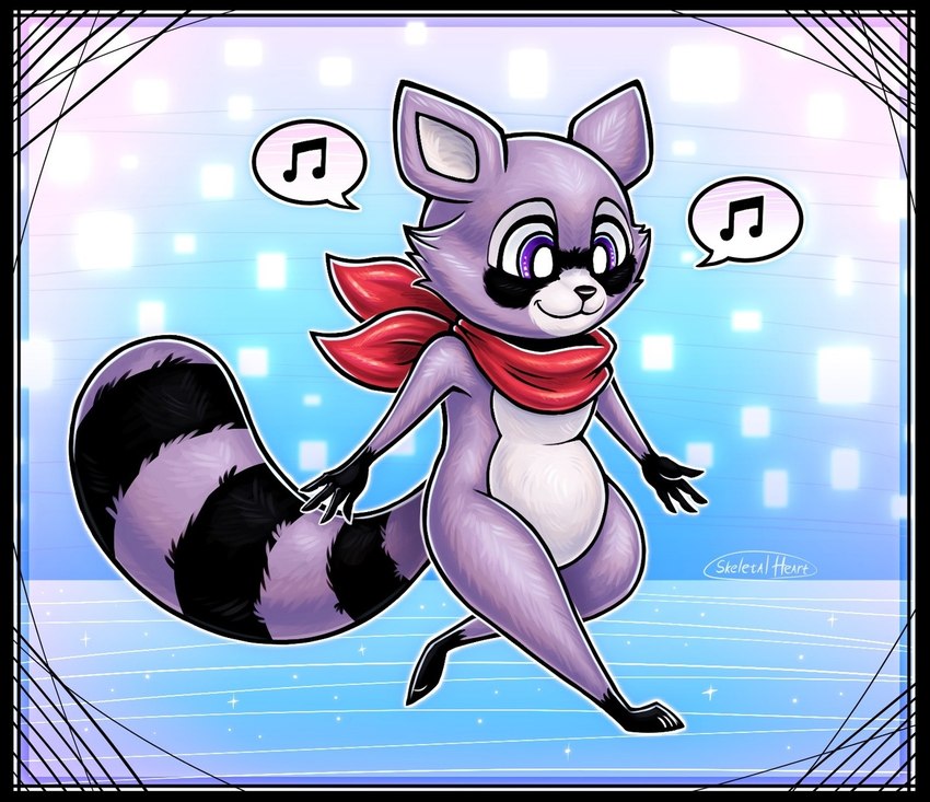 rambley raccoon (indigo park) created by skeletalheart