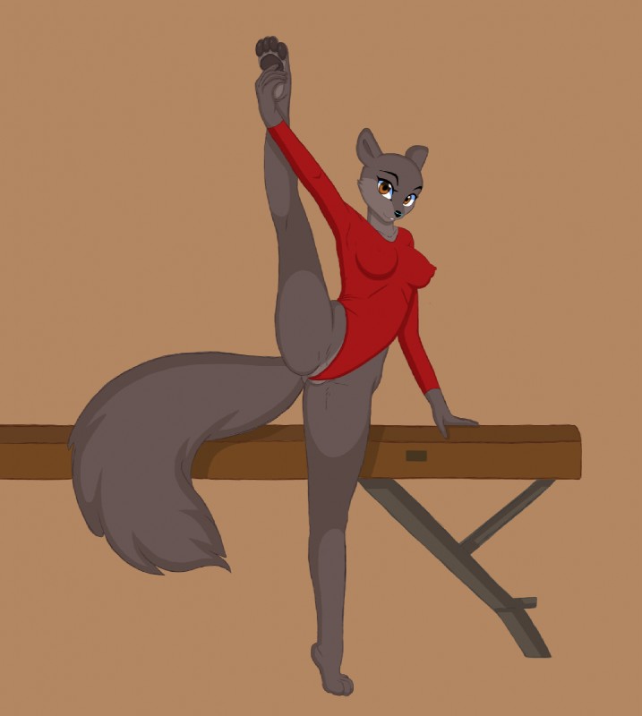 anthro balance_beam breasts camel_toe clothing female flexible genitals gymnast gymnast_leotard gymnastics leotard long_legs nipple_outline nipples one_leg_up pose pussy pussy_floss raised_leg solo splits spread_legs spreading standing stretching vertical_splits cocaine-leopard conditional_dnp animalympics tatiana_tuschenko mammal mink mustelid musteline true_musteline hi_res pinup