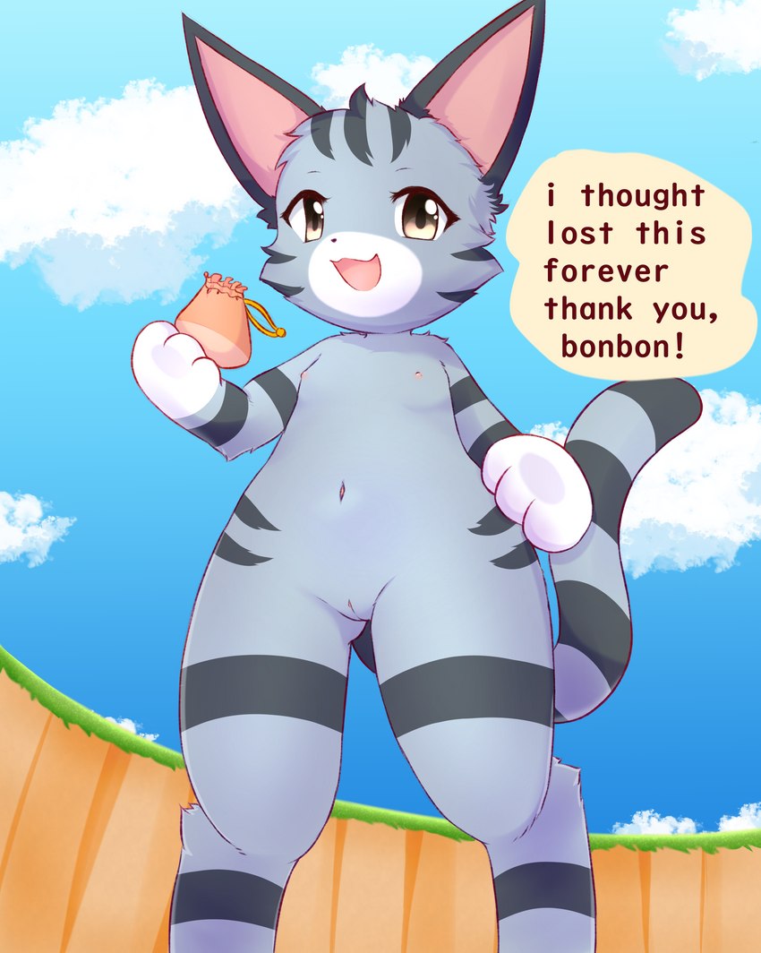 anthro blue_body female genitals holding_object looking_at_viewer nude open_mouth outside pussy solo text wide_hipped_female kryztar animal_crossing nintendo lolly_(animal_crossing) domestic_cat felid feline felis mammal absurd_res digital_media_(artwork) english_text hi_res shaded