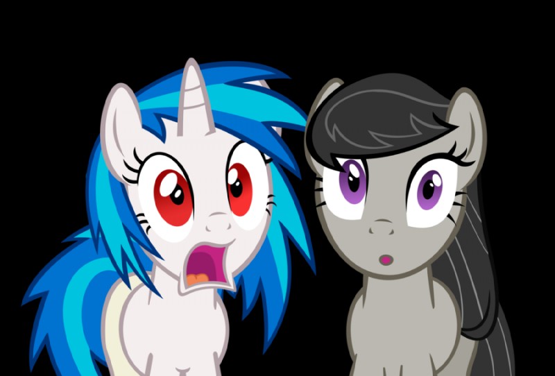 octavia and vinyl scratch (friendship is magic and etc) created by unknown artist