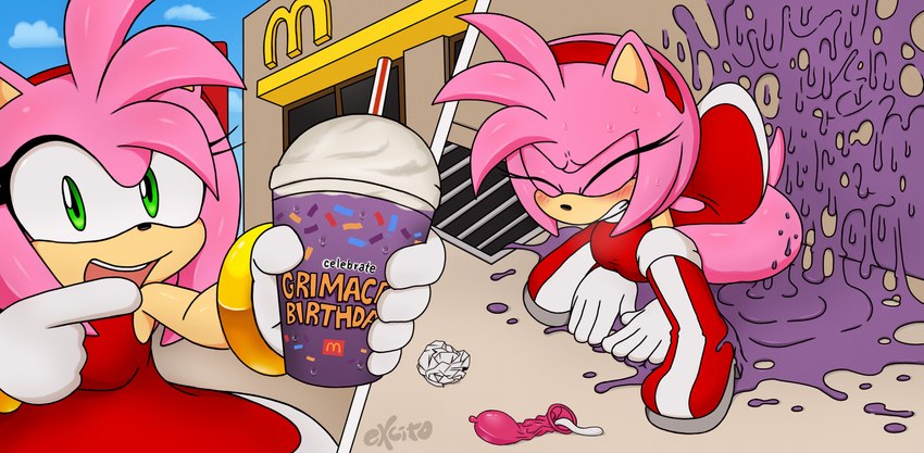 condom diarrhea feces female humiliation public public_humiliation scatplay sexual_barrier_device unusual_feces excito grimace_shake mcdonald's sega sonic_the_hedgehog_(series) amy_rose eulipotyphlan hedgehog mammal 2023 hi_res meme